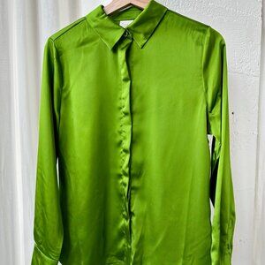A New Day Green Satin Blouse
